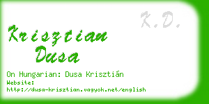 krisztian dusa business card